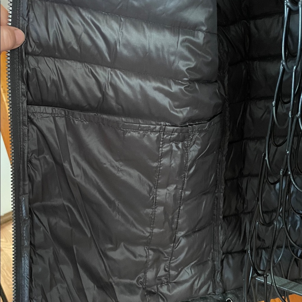 Michael Kors Men's Charcoal Puffer Jacket medium herringbone water fowl feather - Picture 8 of 10